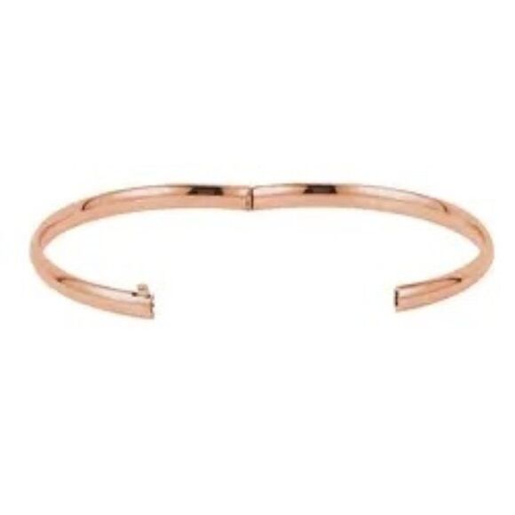 14k Rose Gold Polished Bangle Bracelet - Picture 2 of 2